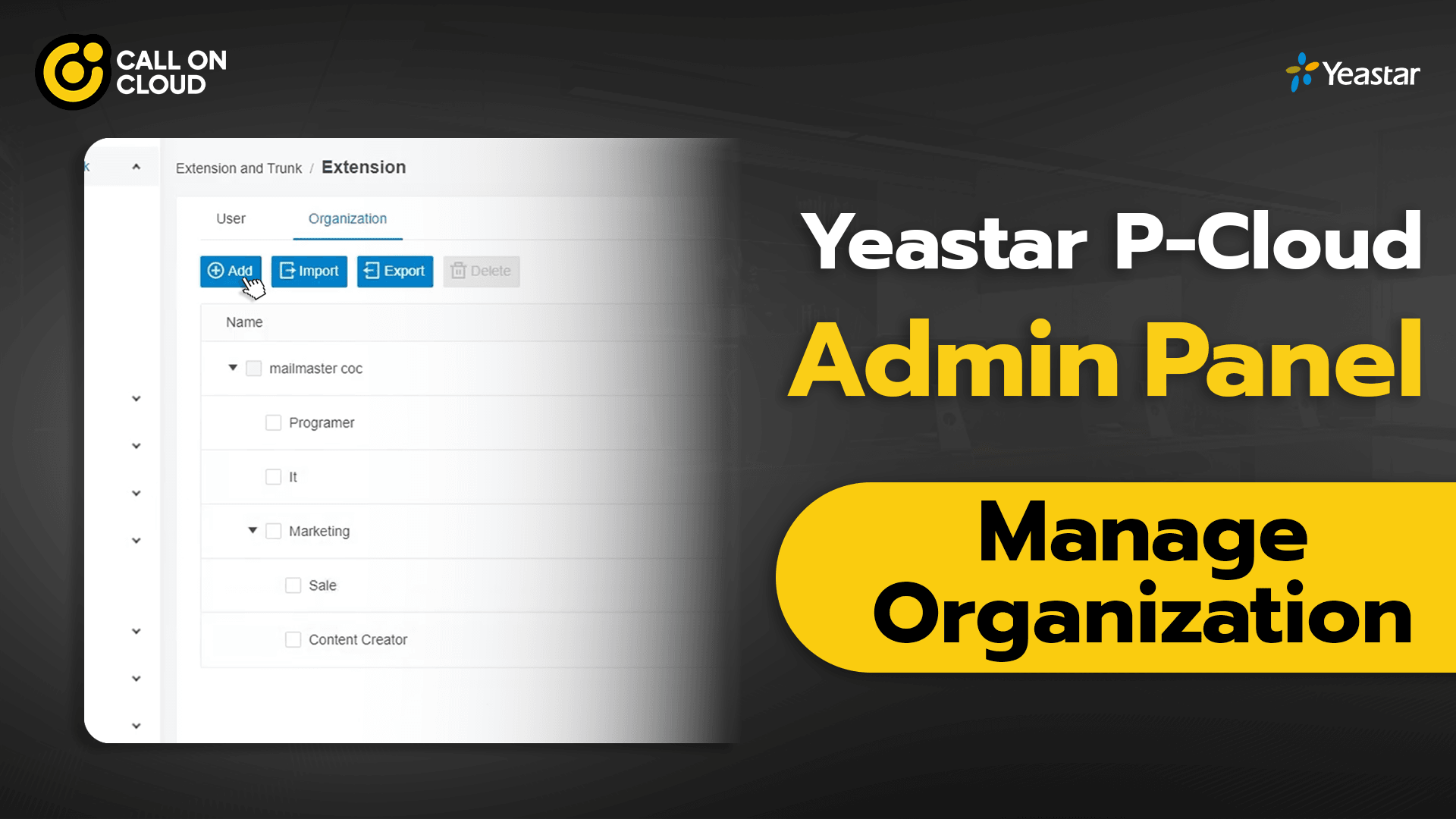 Admin Panel - Manage Organization