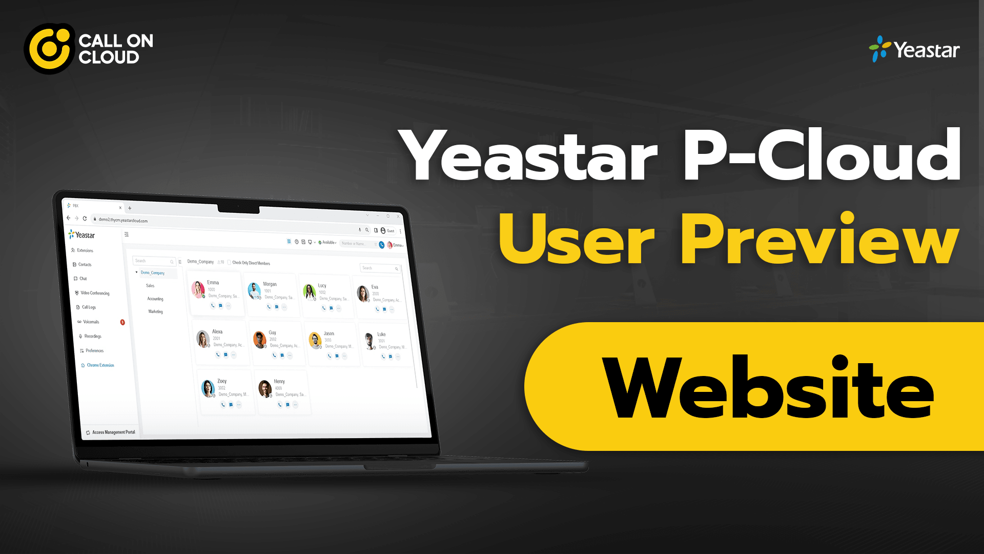 Yeastar P-Cloud - User Preview - Website